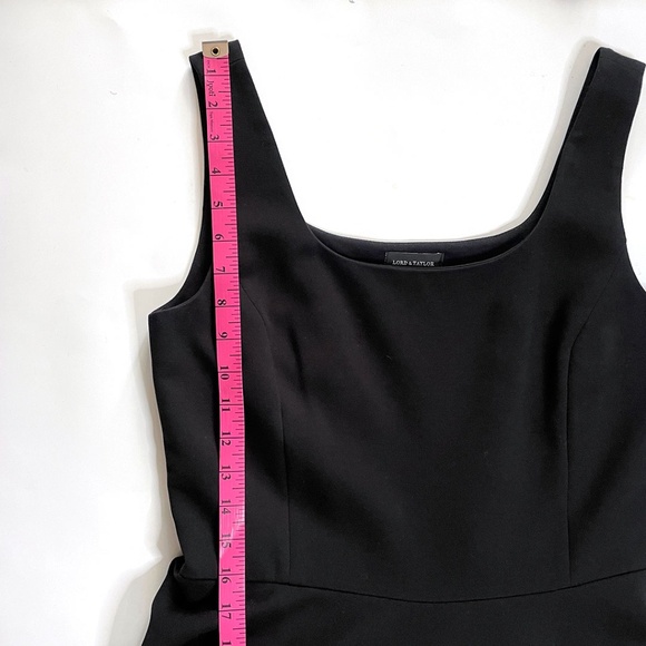 Lord & Taylor Black Fit n' Flare Cocktail Prom Dress Sz S - Picture 9 of 14